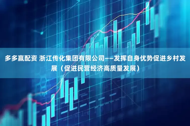 多多赢配资 浙江传化集团有限公司——发挥自身优势促进乡村发展（促进民营经济高质量发展）