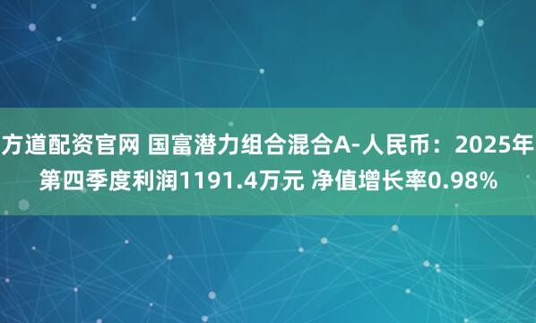 方道配资官网 国富潜力组合混合A-人民币：2025年第四季度利润1191.4万元 净值增长率0.98%